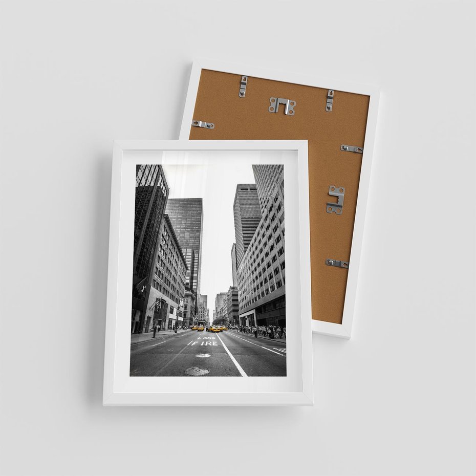 Plakat w ramie 30x40 - Ulica Nowego Jorku - ulica, Nowy Jork - rama biała