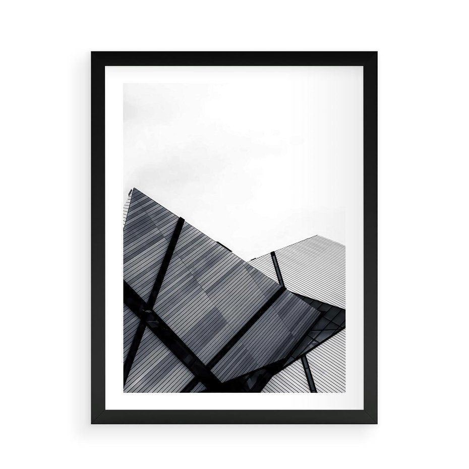 Plakat w ramie 50x70 - Nowoczesna Metropolia - architektura, proste linie - rama czarna