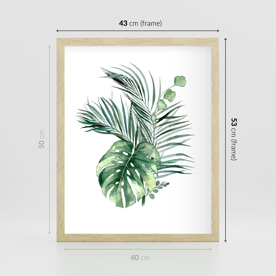 Plakat w ramie 40x50 - Przyjemność Złotej Natury - złote, liście - rama drewno