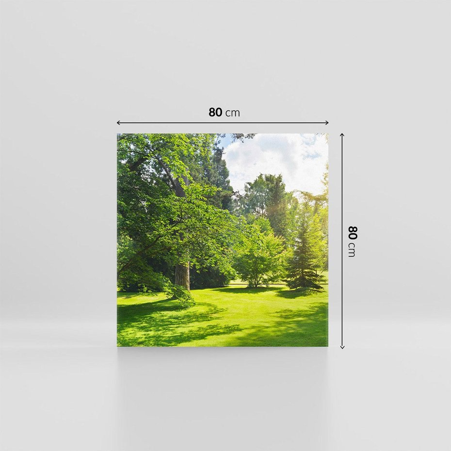 Obraz na płótnie 80x80 - Ogród: urok drzew i roślinności - ogród, drzewa