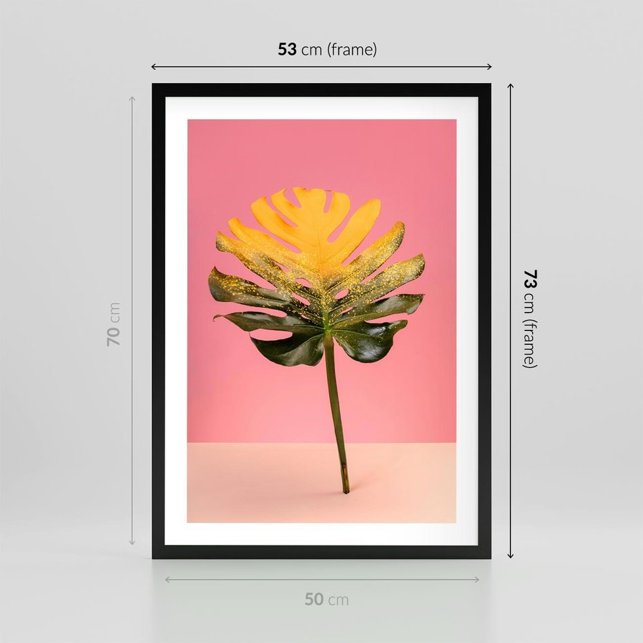 Plakat w ramie 50x70 - Majestatyczna monstera - monstera, liść - rama czarna