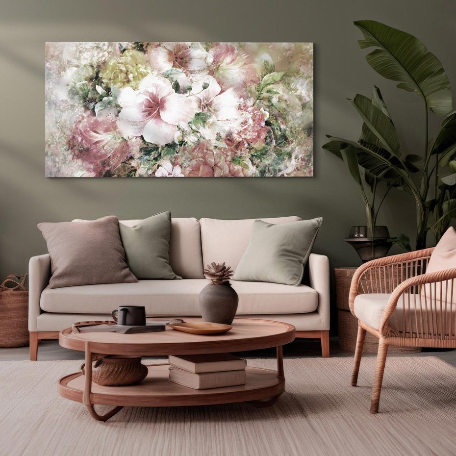 Obraz na płótnie 120x60 - Piękno natury na płótnie - kwiaty, olejne