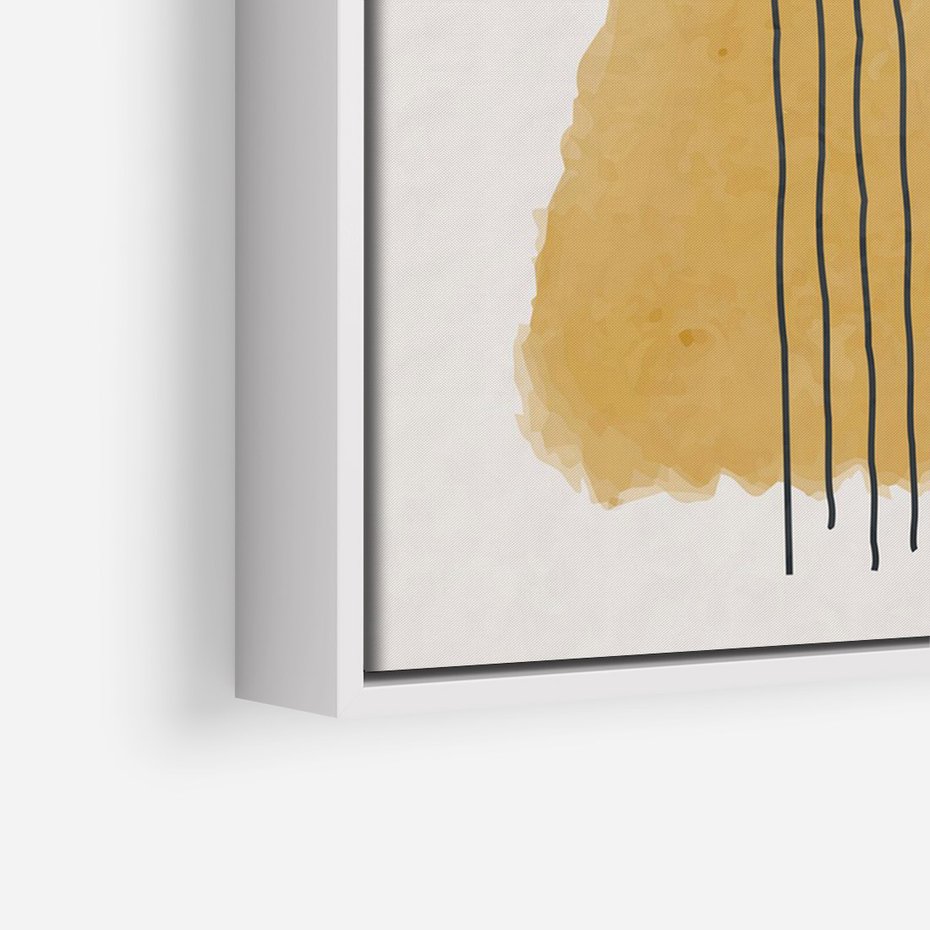 Obraz w ramie 80x120 - Migocące Impulsy - abstrakcyjna akwarelowa plama, nieregularne kreski - rama biała