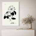 Obraz w ramie 80x120 - Poezja kwiecistej kreski - kwiaty, minimalistyczne - rama biała