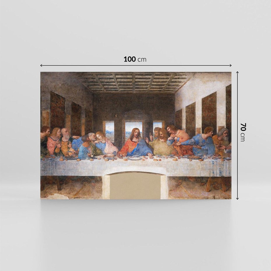 Obraz na płótnie 100x70 - "Ostatnia Wieczerza" (1495-1498) Leonardo da Vinci - Reprodukcja - reprodukcja, obraz na płótnie