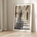Plakat w ramie 40x50 - Urok uliczki: perspektywa miasta - uliczka, perspektywa - rama drewno