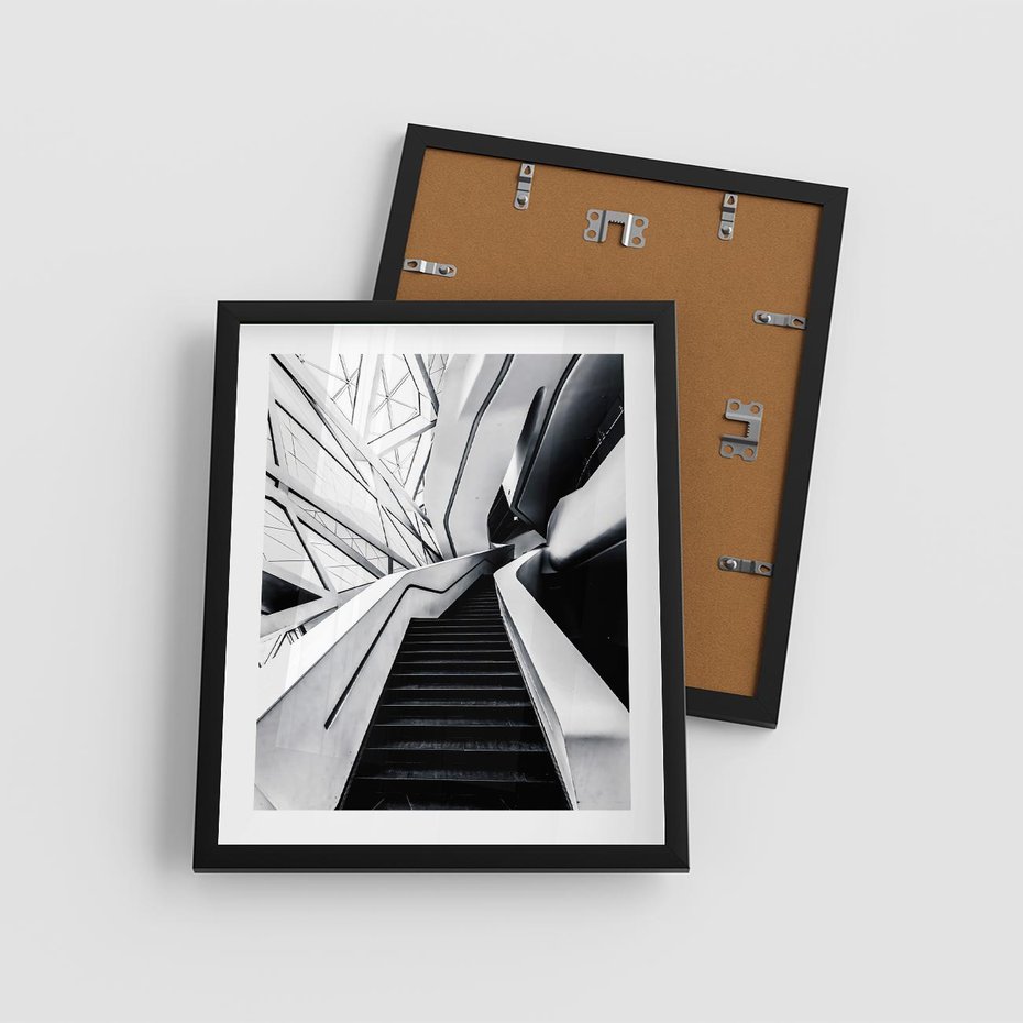 Plakat w ramie 40x50 - Współczesne Kształty - architektura, nowoczesne formy - rama czarna