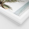 Plakat w ramie 30x40 - Wakacyjne Marzenie - palma nad morzem,  - rama biała