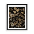 Plakat w ramie 40x50 - Piękno Prostej Formy - drewno, kłody - rama czarna