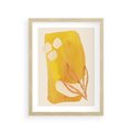 Plakat w ramie 30x40 - Kolorowe Marzenia - abstrakcyjna żółta plama, akwarela - rama drewno