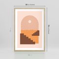 Plakat w ramie 50x70 - Słoneczne Inspiracje w Stylu Boho - boho grafika, słońce - rama drewno