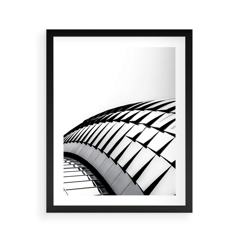 Plakat w ramie 40x50 - Dynamiczne Kształty - architektura, obłe kształty - rama czarna