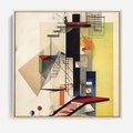 Obraz w ramie 80x80 - Kolorowe Wnętrza Inspiracji - abstrakcyjny obraz, jak kandinsky - rama drewno