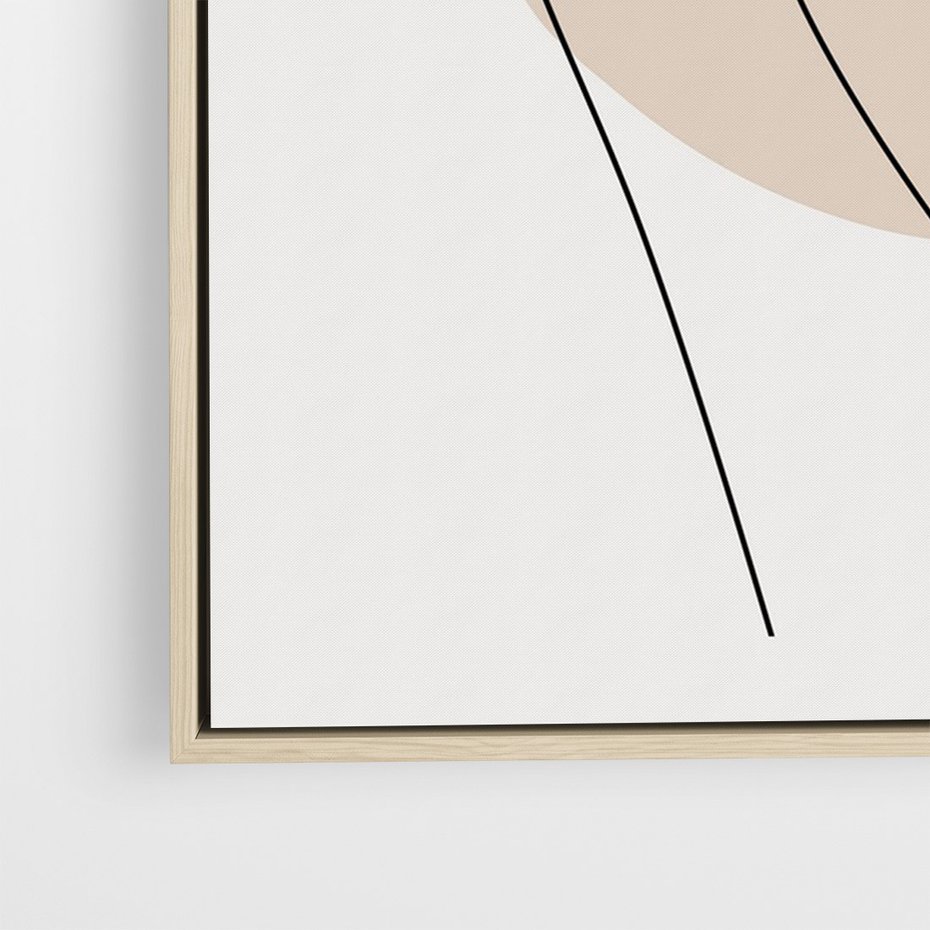 Obraz w ramie 80x120 - Przenikające Kształty - szkic jedną linią, one line - rama drewno