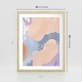 Plakat w ramie 40x50 - Przenikanie Niecodziennych Form - abstrakcyjne akwarelowe plamy, pastele - rama drewno