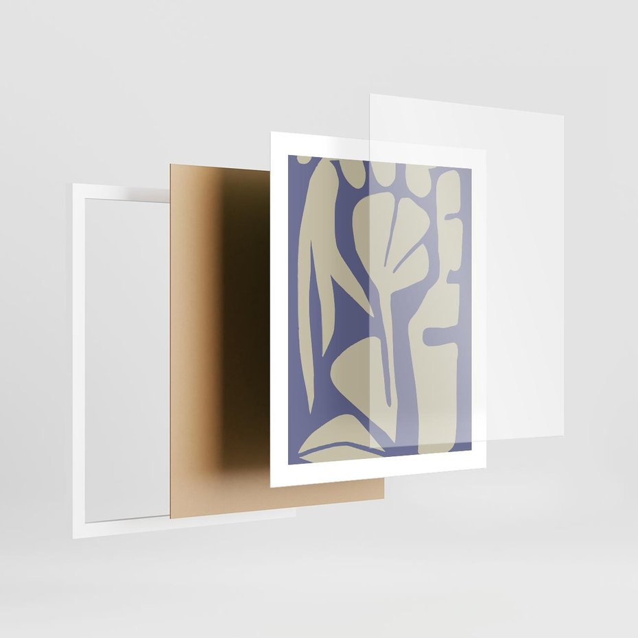 Plakat w ramie 40x50 - Echa Wizualnej Transcendencji - skandynawski styl, plakat - rama biała