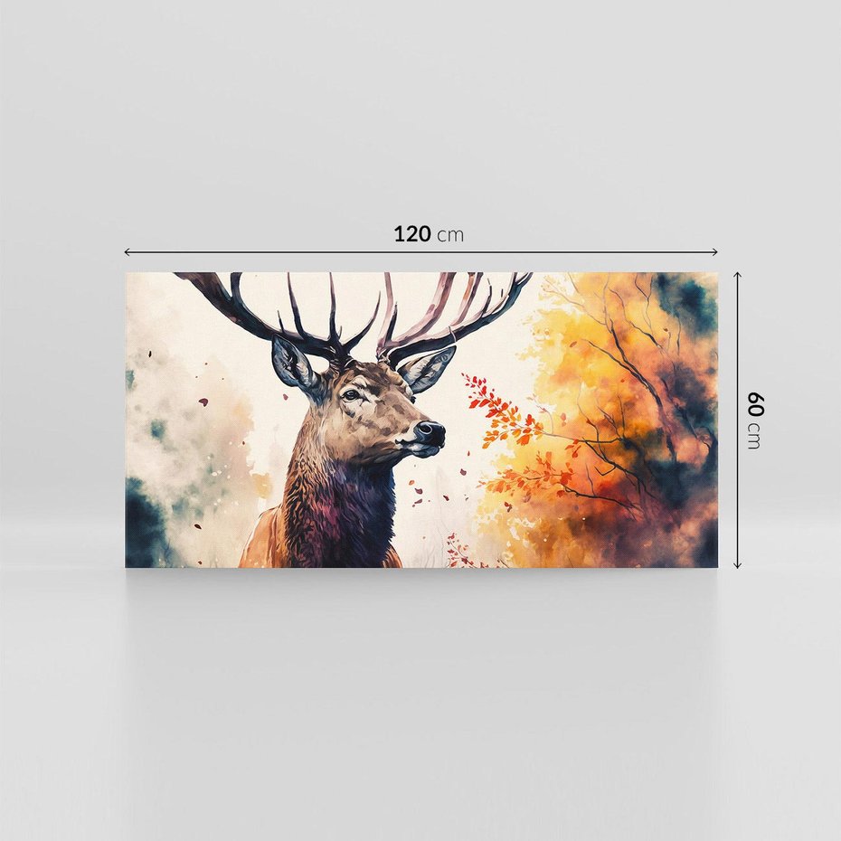 Obraz na płótnie 120x60 - Jesienny Monarcha Lasu - grafika komputerowa, na podstawie obrazu