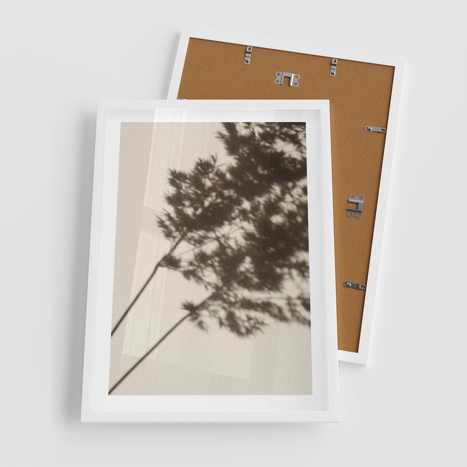 Plakat w ramie 50x70 - Tajemniczy Cień Traw - cień traw, na ścianie - rama biała