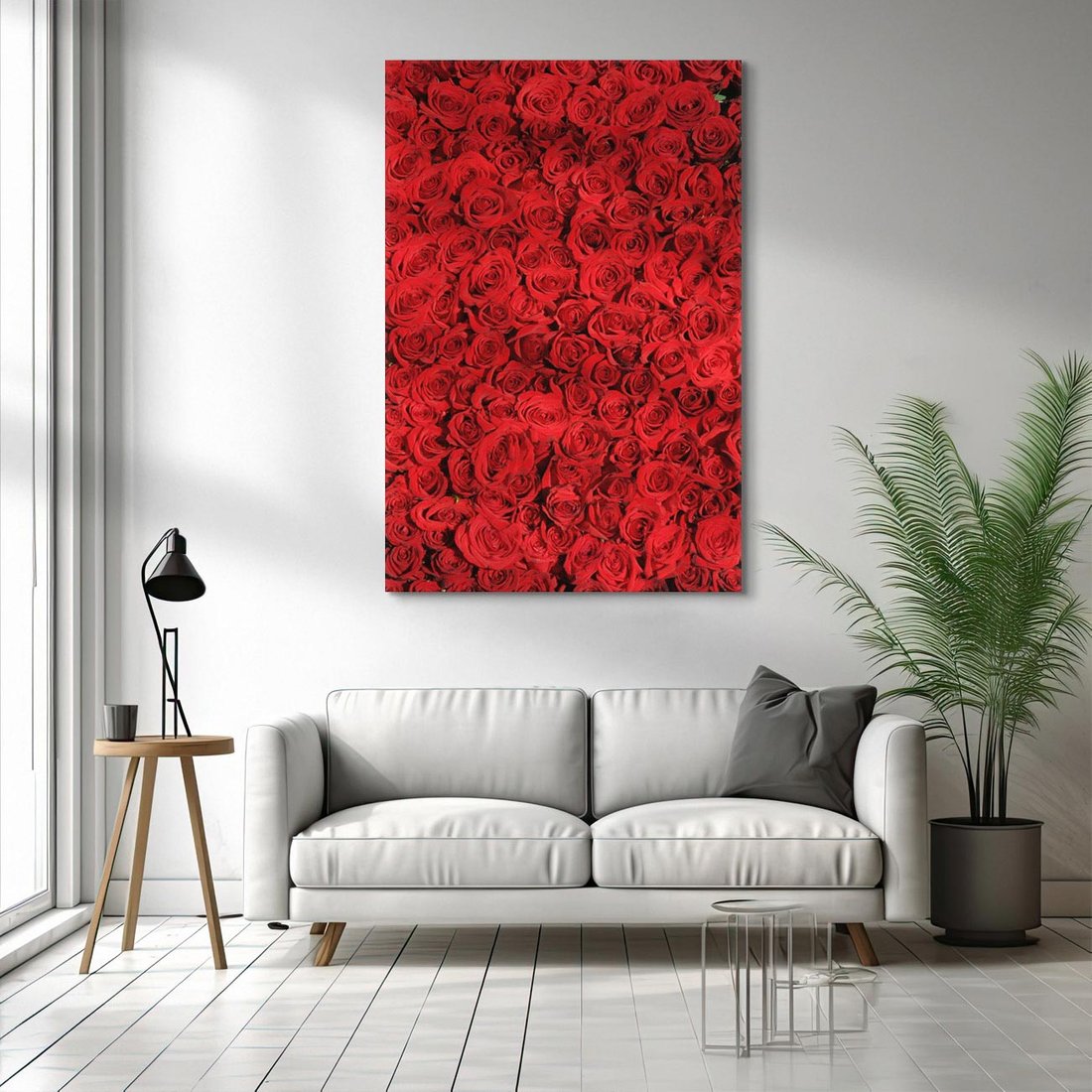 Obraz na płótnie 80x120 - Czerwona Pasja - czerwone, róże