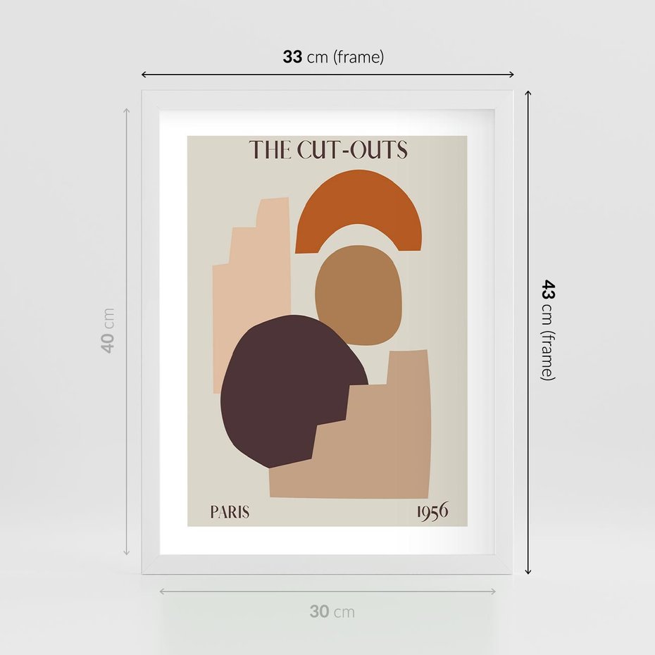 Plakat w ramie 30x40 - Boho Urok: Plakat z Kolorem Ziemi i Typografią - boho grafika, kolory ziemi - rama biała