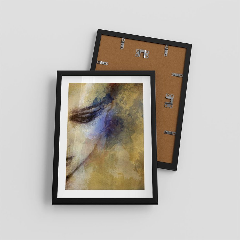 Plakat w ramie 30x40 - Graficzna ekspresja kobiecego portretu - portret, grafika - rama czarna