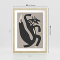 Plakat w ramie 30x40 - Strukturalne Odbicia Północy - skandynawska sztuka, lis - rama drewno