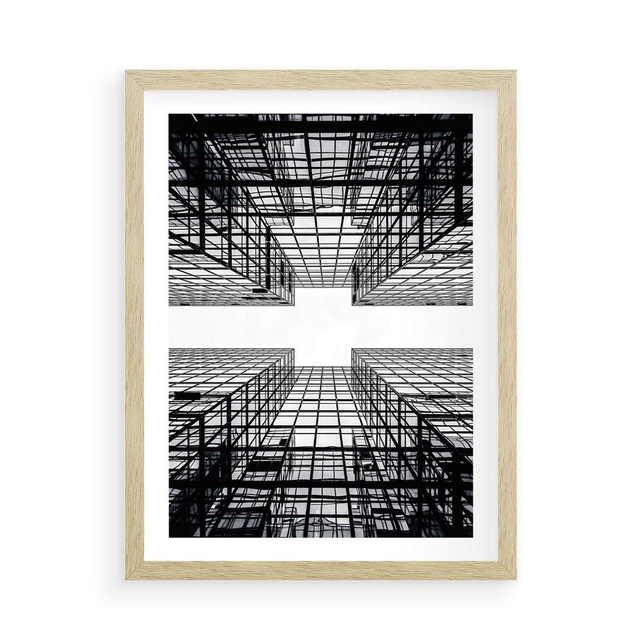 Plakat w ramie 50x70 - Czar i Wielkość - wieżowce, architektura - rama drewno