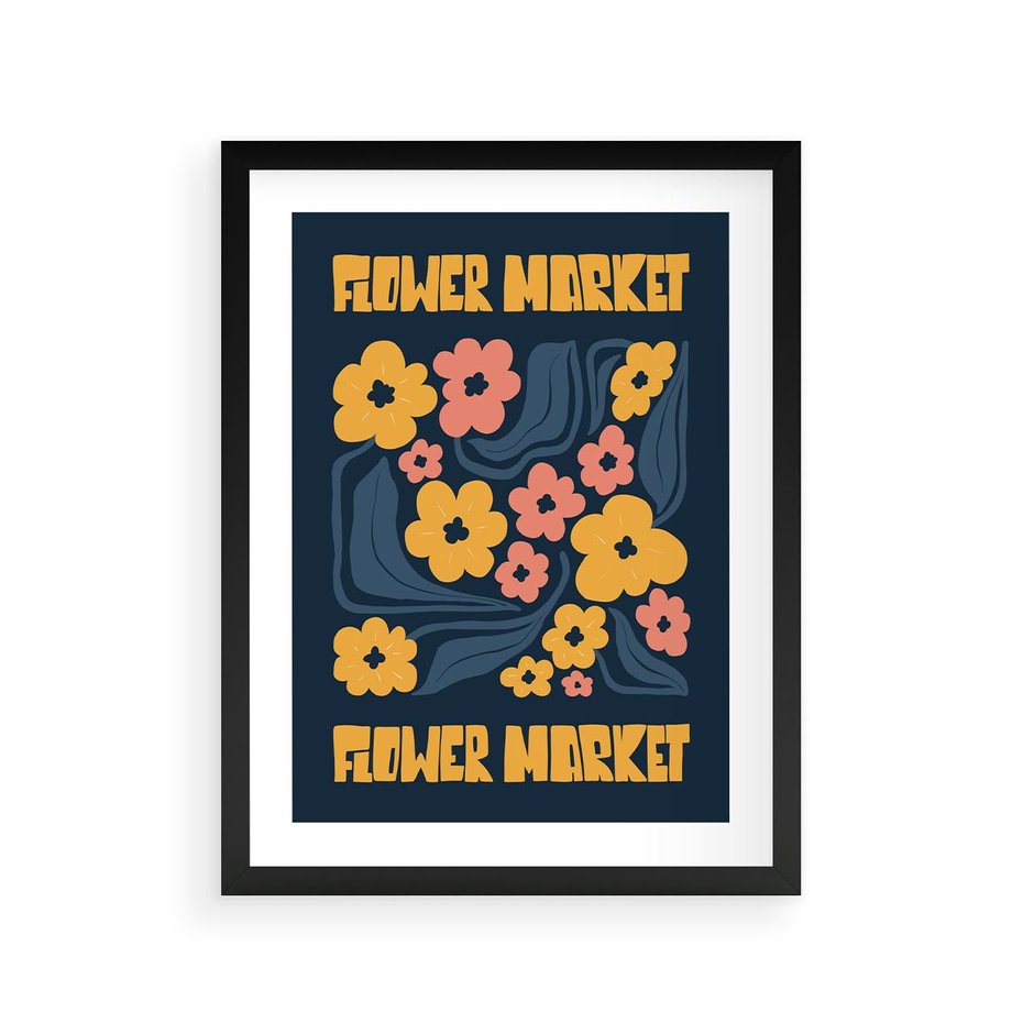 Plakat w ramie 30x40 - Impulsy Rozkwitu - plakat, granatowe tło - rama czarna