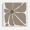 Obraz w ramie 50x50 - Złudne Zmysły - abstrakcyjny kwiat, beże i brązy - rama biała