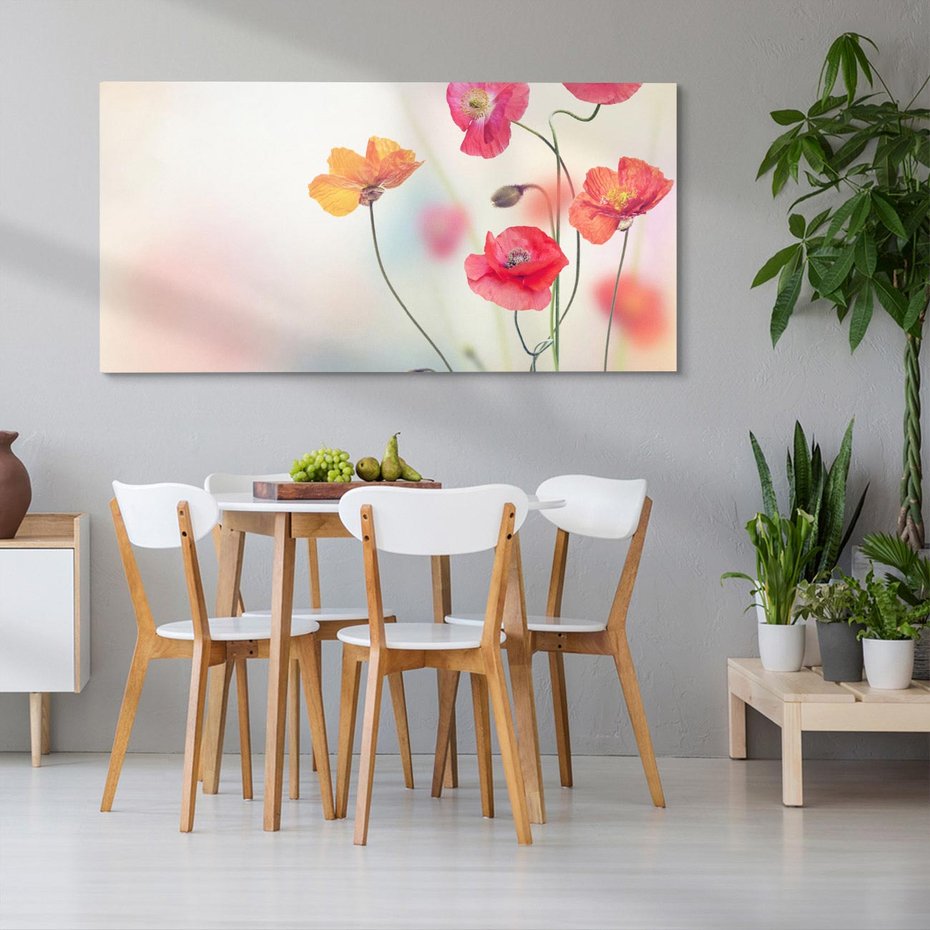 Obraz na płótnie 140x70 - Urok natury - kwiaty, akwarela