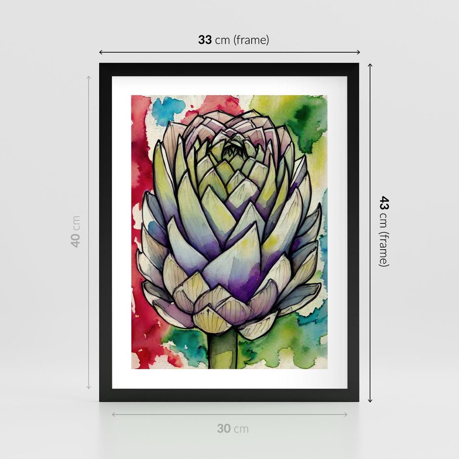 Plakat w ramie 30x40 - Zamknięte w Roślinie - abstrakcja, akwarela - rama czarna