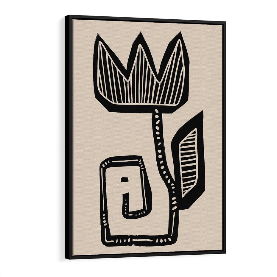 Obraz w ramie 50x70 - Migotliwa Symfonia Kwiatu - kwiat, nowoczesna grafika - rama czarna