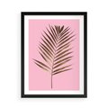 Plakat w ramie 50x70 - Promienie złotej palmy - złota, palma - rama czarna