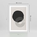 Plakat w ramie 50x70 - Migotliwa Opowieść - abstrakcyjna kompozycja, okręgi - rama biała