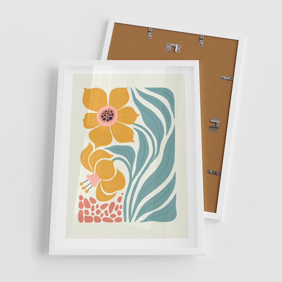 Plakat w ramie 50x70 - Pastelowa Piękność - nowoczesna sztuka, plakat - rama biała