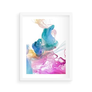 Plakat w ramie 50x70 - Abstrakcyjne Pastelowe Piękno - abstrakcja, pastelowe - rama biała