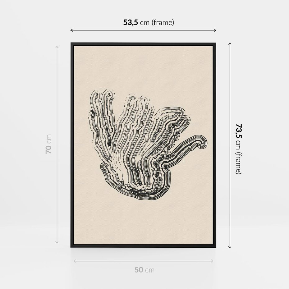 Obraz w ramie 50x70 - Abstrakcyjne Odbicie - abstrakcyjne odbicie, biało czarny - rama czarna