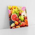 Obraz na płótnie 80x80 - Smakowite owocowe zbiory - owoce, winogrona