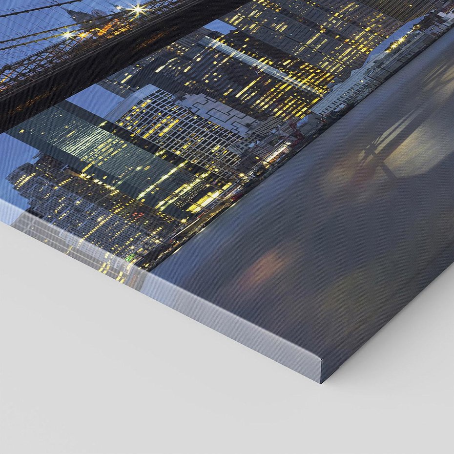 Obraz na płótnie 100x70 - Mosty Manhattanu nocą - most, Nowy Jork