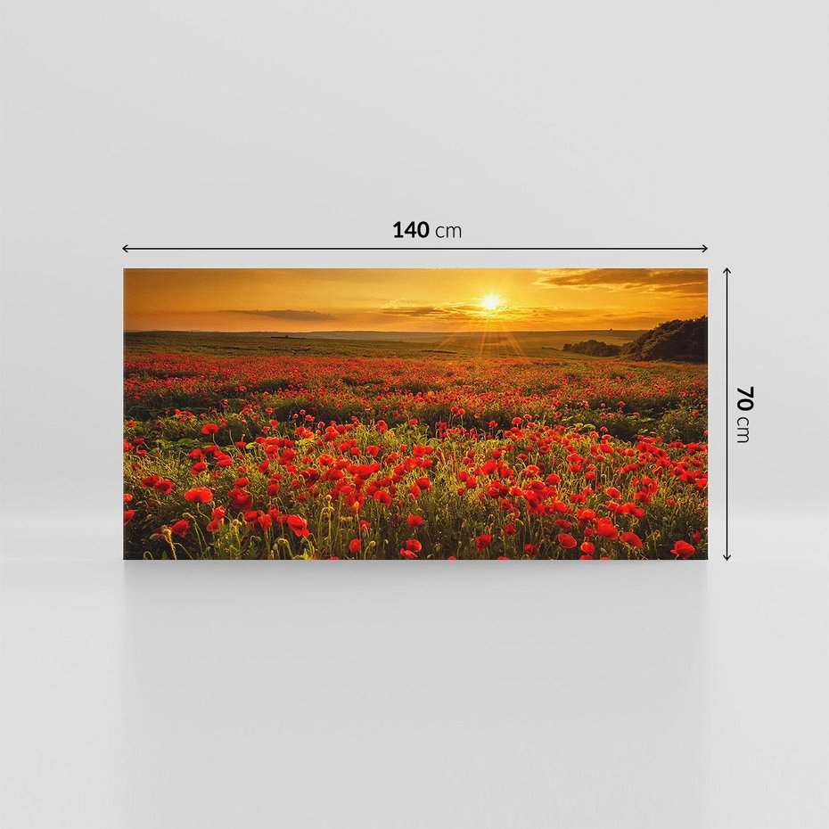 Obraz na płótnie 140x70 - Makowe uczucia - maki, kwiaty