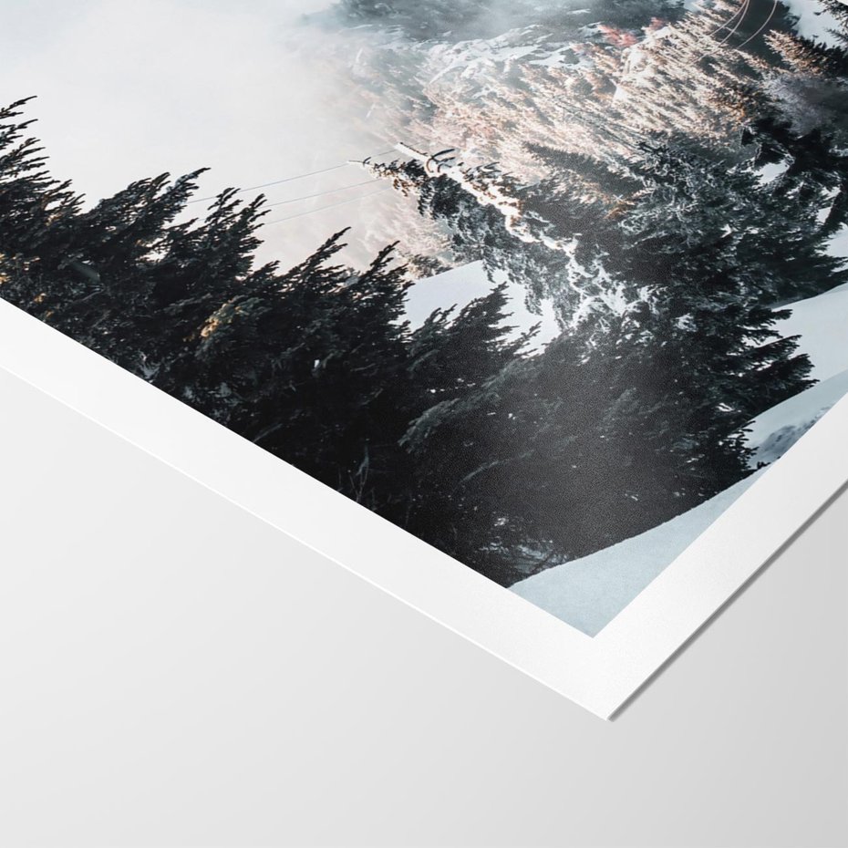 Plakat bez ramy 40x50 - Góry, Las i Śnieg na Obrazie - góry, las