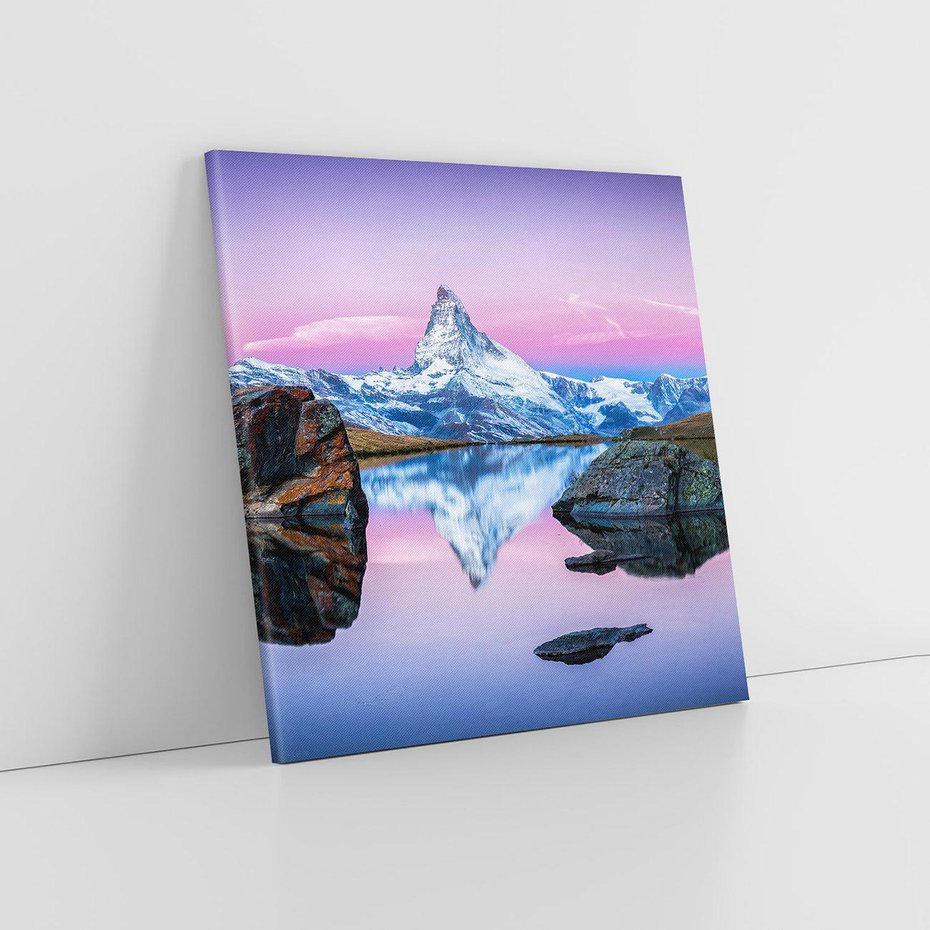 Obraz na płótnie 60x60 - Wielkość górskiego krajobrazu - lodowiec, góry