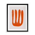 Plakat w ramie 50x70 - Eksploracja Nowego Światła - abstrakcyjna pomarańczowa forma, minimalizm - rama czarna