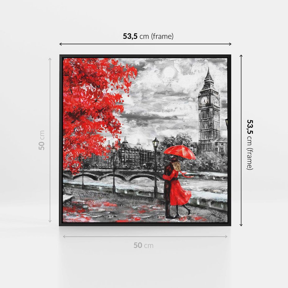 Obraz w ramie 50x50 - Big Ben w Londynie - londyn, big ben - rama czarna