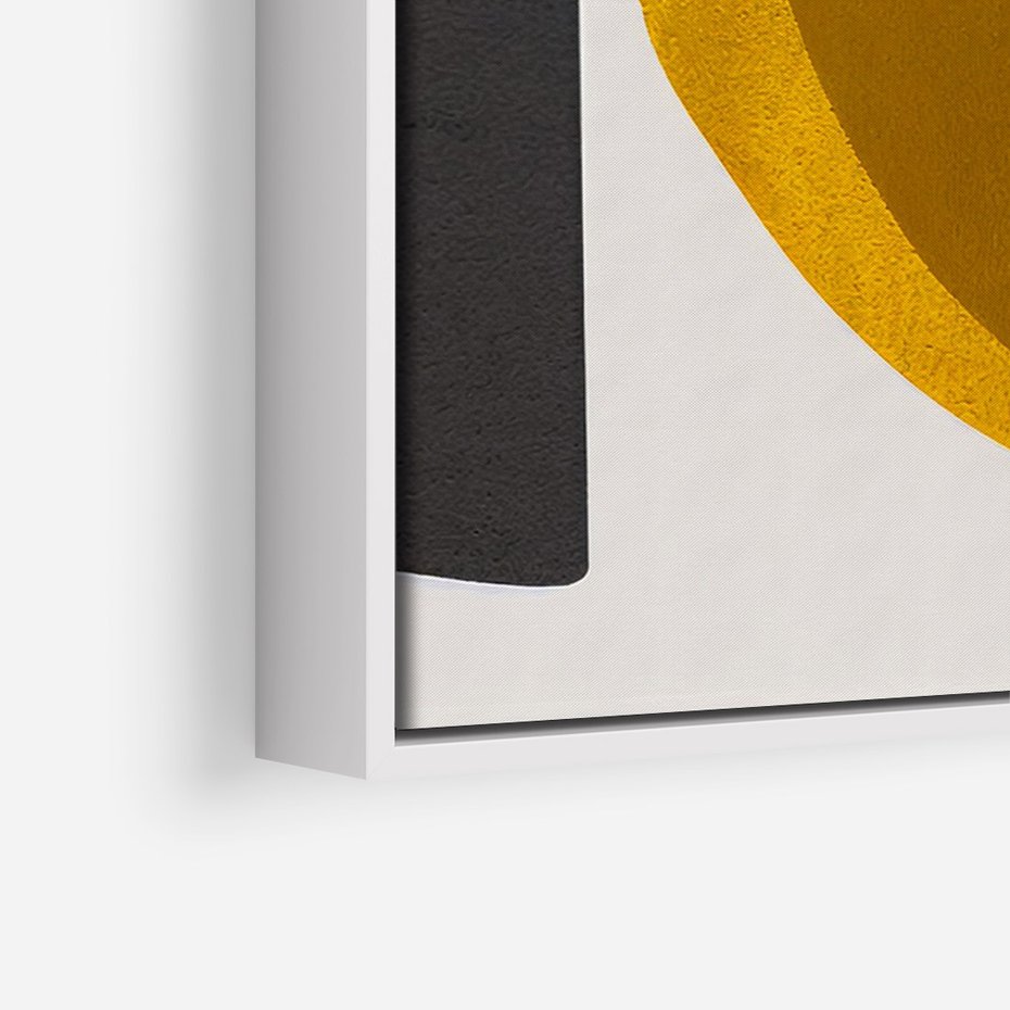 Obraz w ramie 80x120 - Tajemnice sztuki odkryte - geometryczne półkola, kształty - rama biała