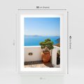 Plakat w ramie 30x40 - Santorini - oaza greckiej wyspy - Santorini, grecka - rama biała