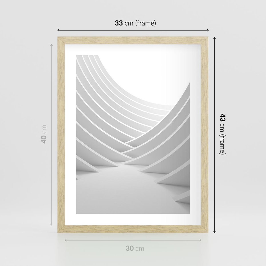 Plakat w ramie 30x40 - Nowoczesna Ekspresja - abstrakcja, 3D - rama drewno