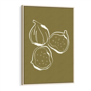 Obraz w ramie 80x120 - Podróżne Barwy - figi, minimalistyczny styl - rama drewno