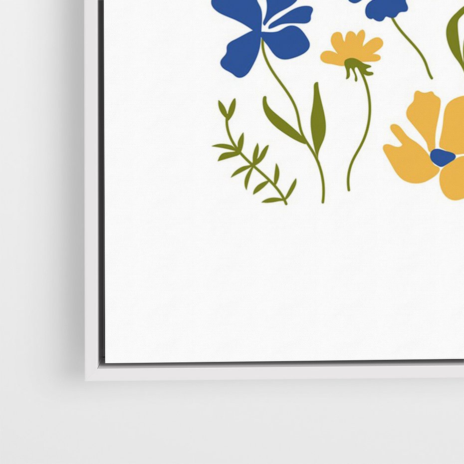 Obraz w ramie 70x100 - Odgłosy Wizji - kwiaty, sztuka nowoczesna - rama biała