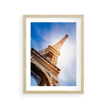 Plakat w ramie 50x70 - Eiffla - ikona Paryża - Eiffla, Paryż - rama drewno